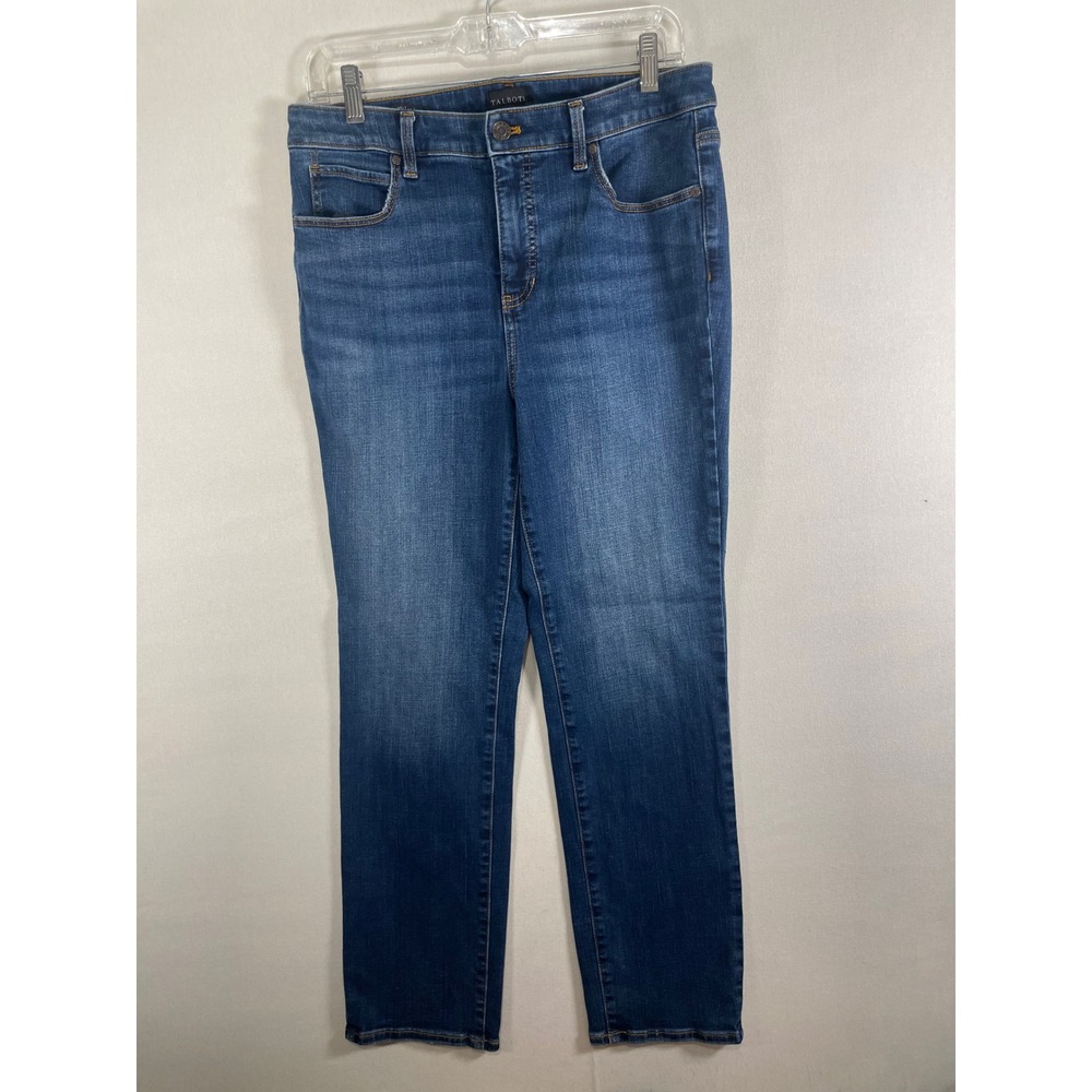 Talbots Straight Leg Jeans 10P Womens Medium Wash Blue High Rise Petite Denim - Picture 2 of 9